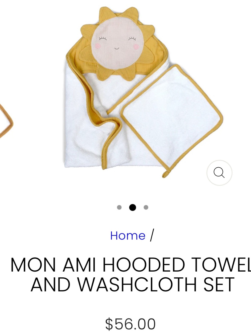 Kids' Sun Hooded Towel and Washcloth Set - Yellow